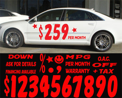 16 Red Impact Numbers & Signs {EZ110-R}