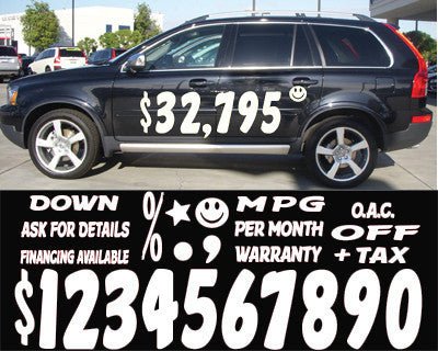 16 White Imapct Numbers & Signs {EZ110-W}