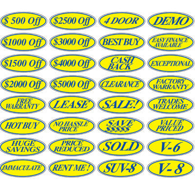 Yellow and Blue Oval Signs {EZ197-B}