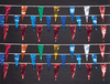 100ft. Metallic Rainbow Pennants 12"X18" {RPM_M-100}