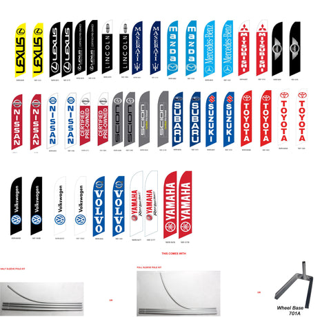 Super Novo Flag & Super Novo Banners - Auto Dealer II - Flag and Pole and Wheel Base
