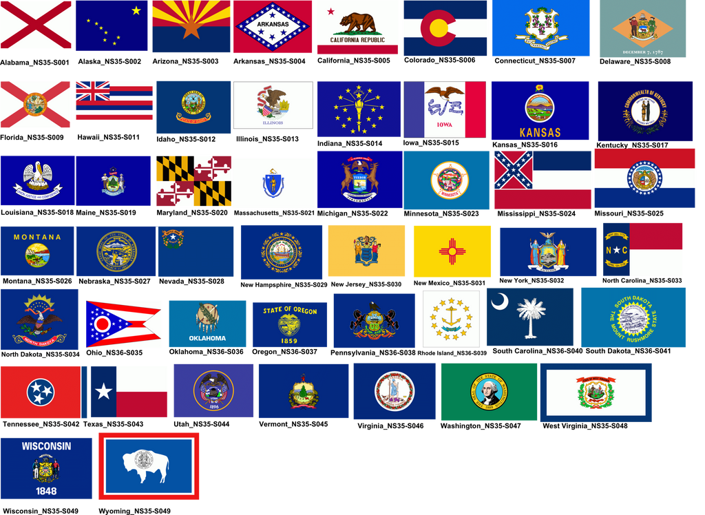 3by5 -State -Flag Only